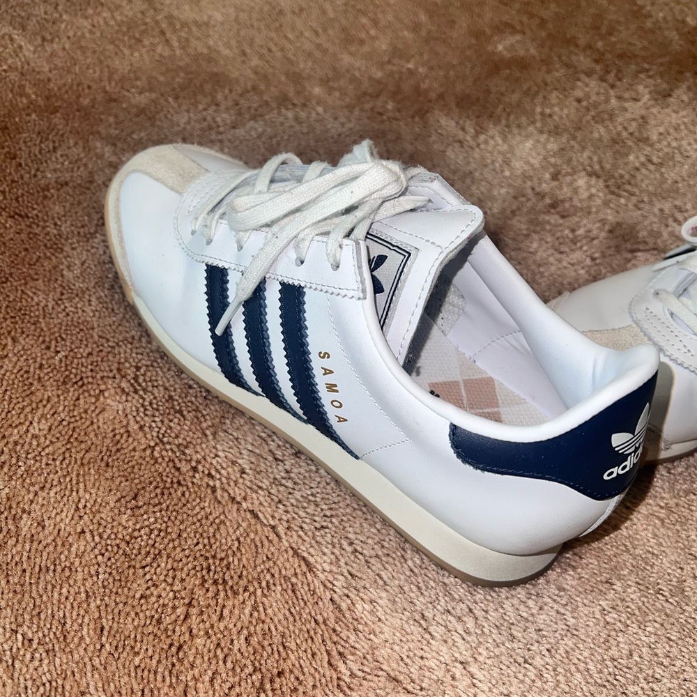 Adidas Samoa White and Dark Blue Shoes